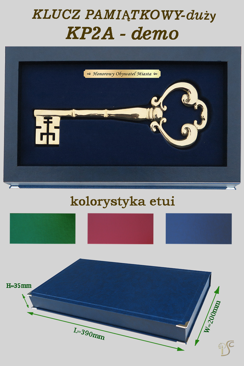 klucz pamiątkowy w etui-wersja demo , długość klucza- 30cm